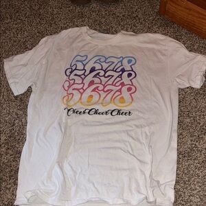Gildan White Tee with Multicolor Number Design